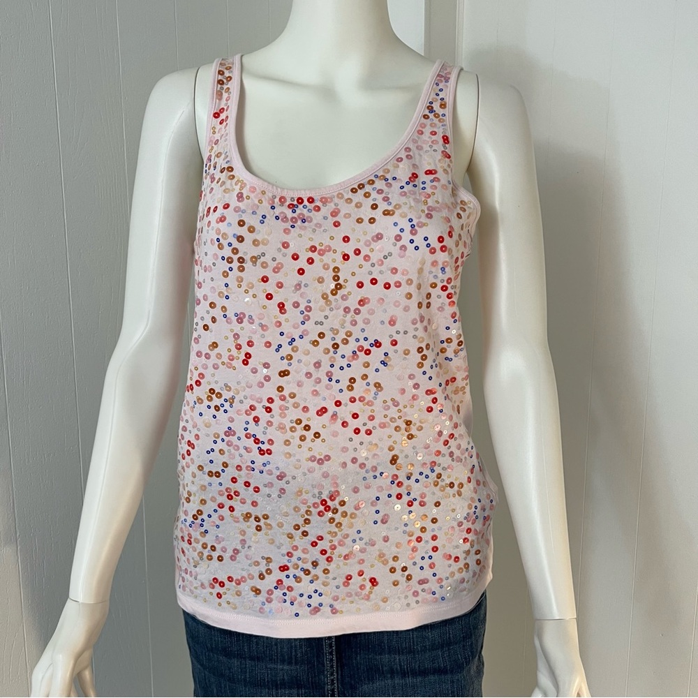 Banana Republic Pink Sequined Tank Top